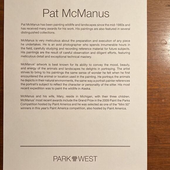 Pat McManus “September Song” Signed Print - Picture 6 of 6